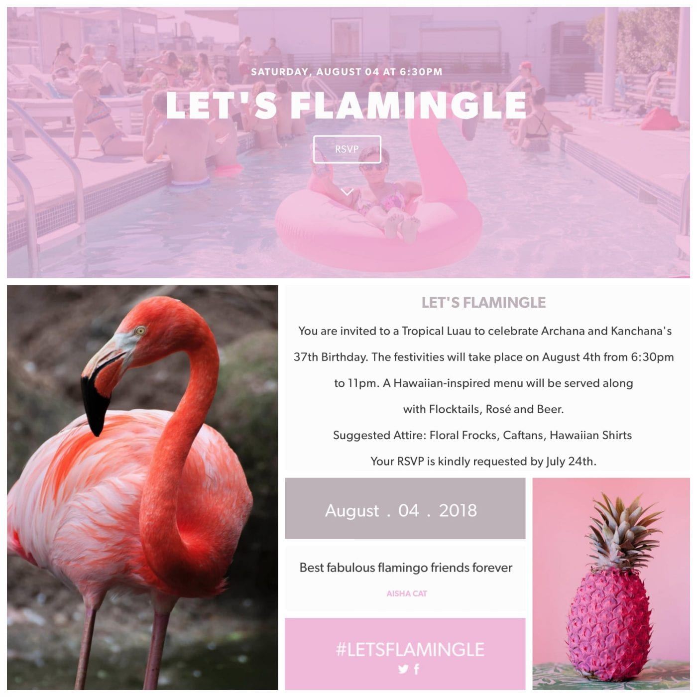 Lets Flamingle Invitation