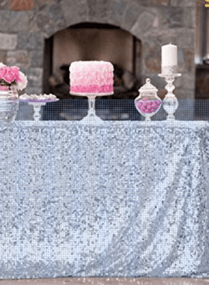 Silver Sequin Tablecloth