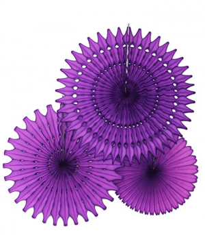 Devra Party Purple Paper Fans