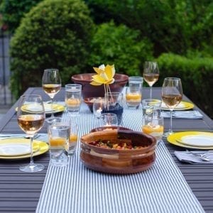 White and Blue Table Runner