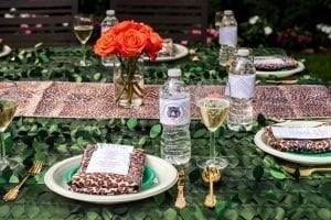 CV Linens Green Petal Tablecloth