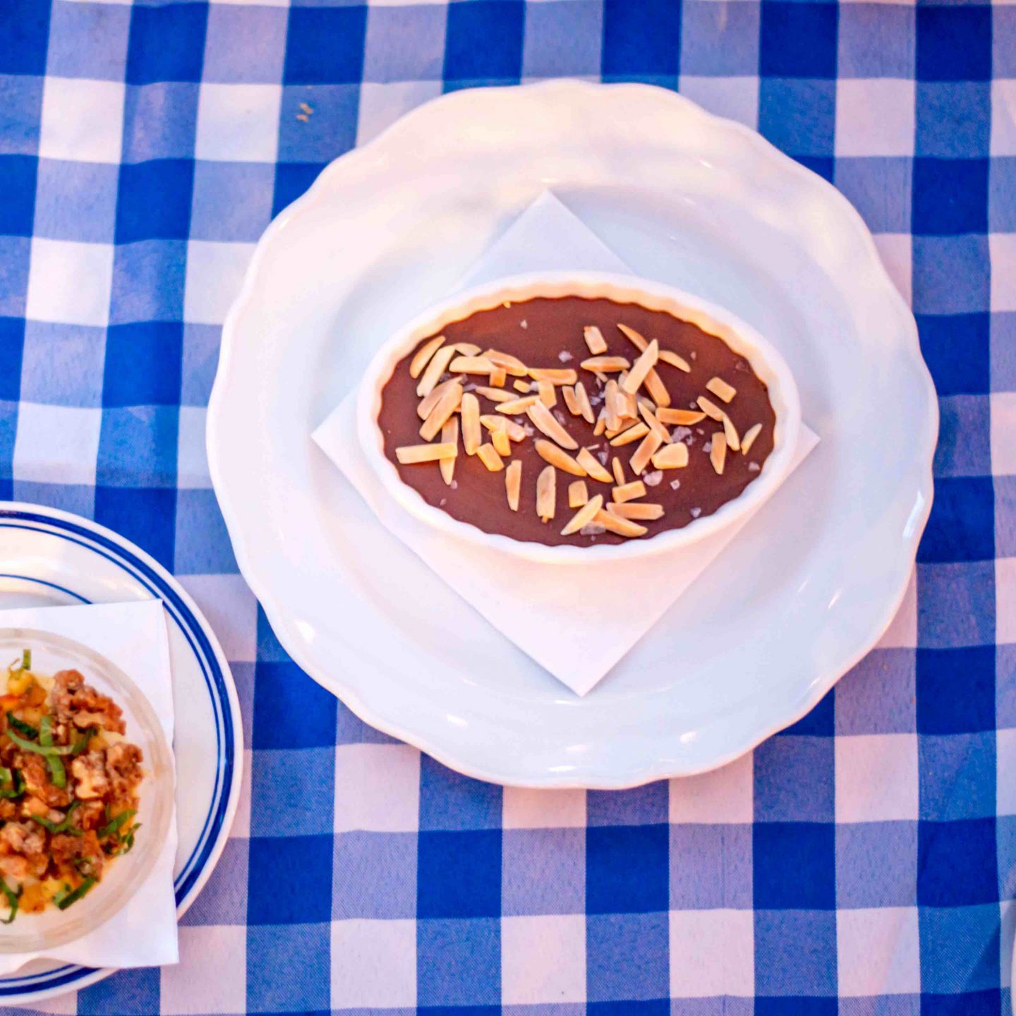 Claudette Chocolate Pot de Crème, Fromage Blanc Custard 