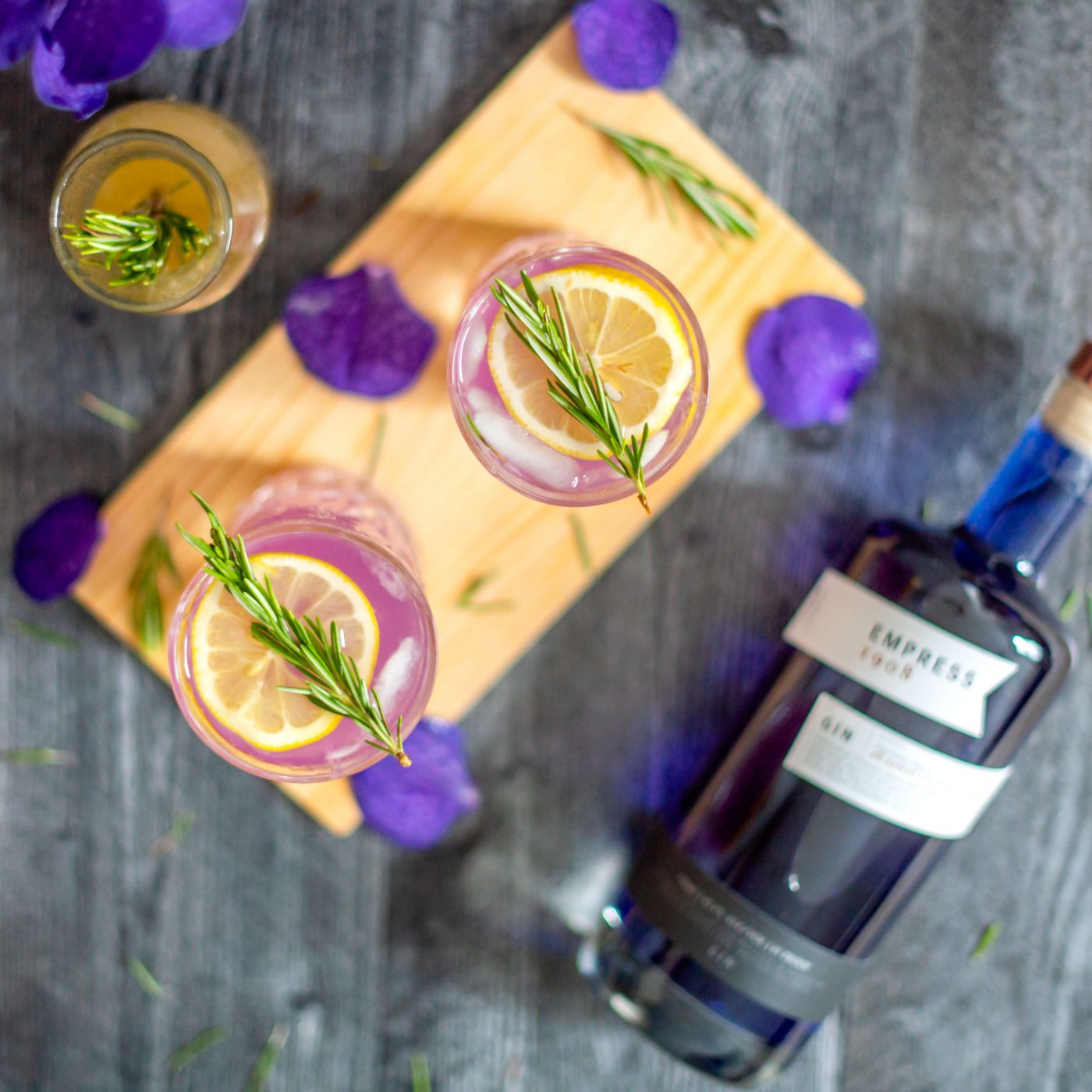 7 Ingredients to Make Beautiful Empress Gin Cocktails with Pear and Rosemary Empress Gin - Pear Rosemary Lemon Cocktail
