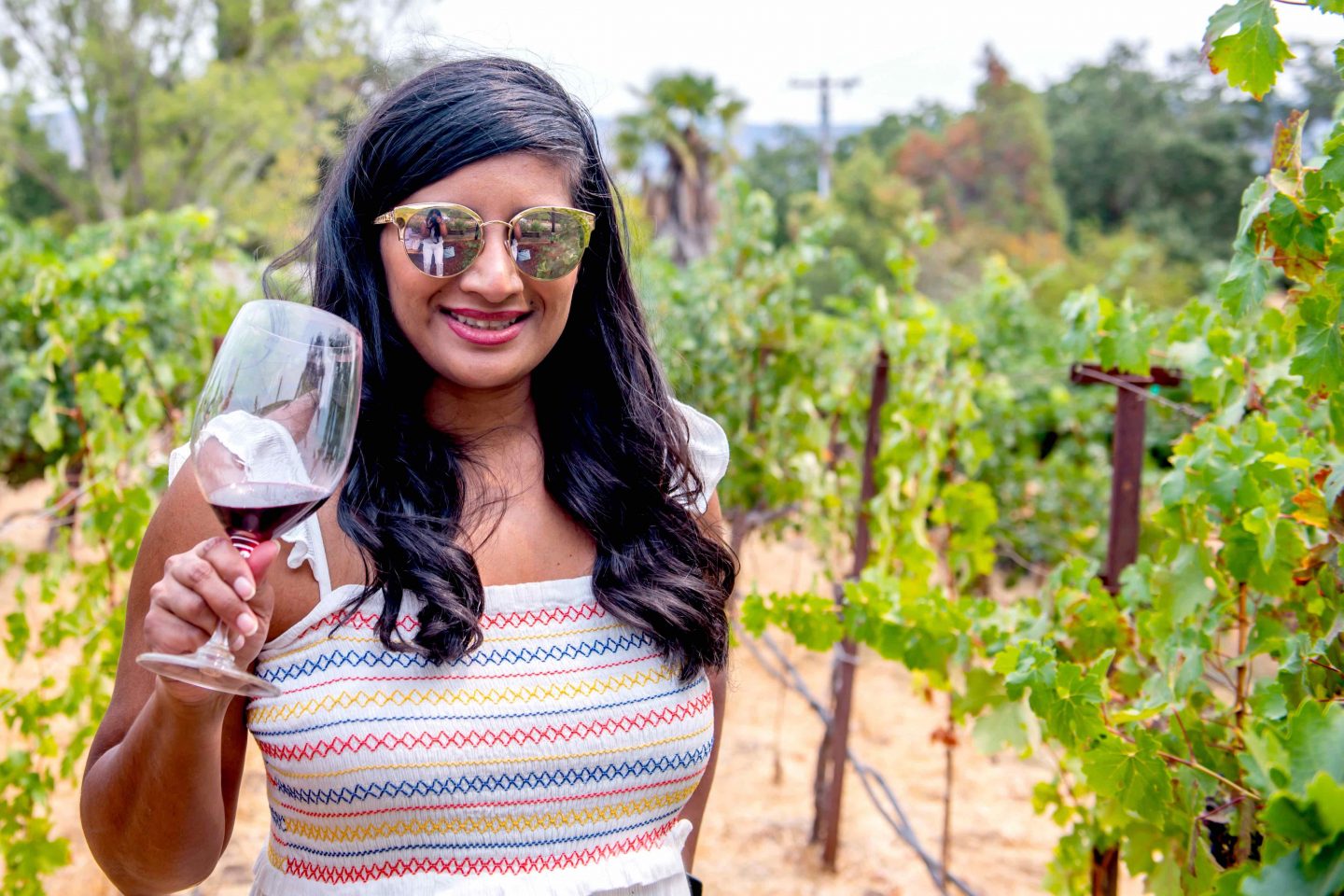 Woman Sipping Matthiasson Cabernet Sauvignon.Best Napa Trip.