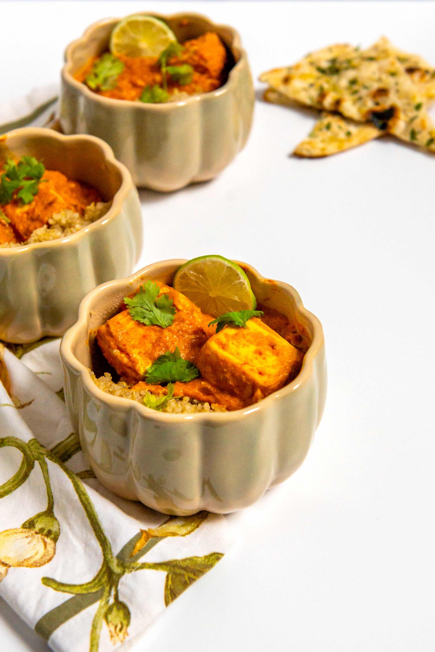The Best Tofu Tikka Masala Recipe in 2021 Tofu Tikka Masala with Garlic Naan