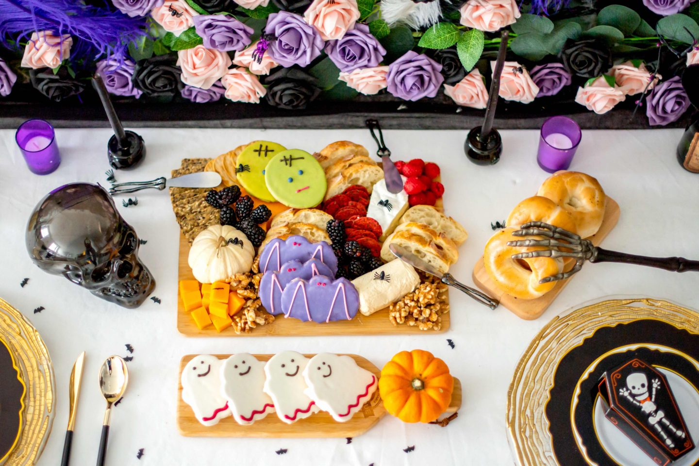 Halloween Cheese and Cookie Board. Halloween Brunch Food Ideas