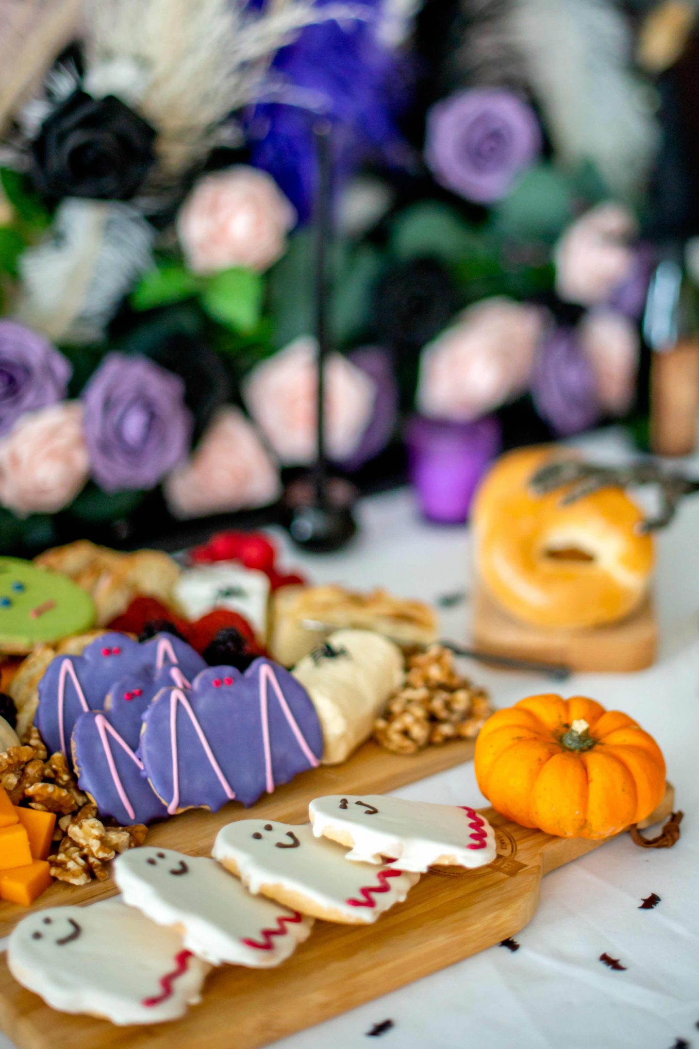 Halloween Cheese and Cookie Board. Halloween Brunch Ideas.