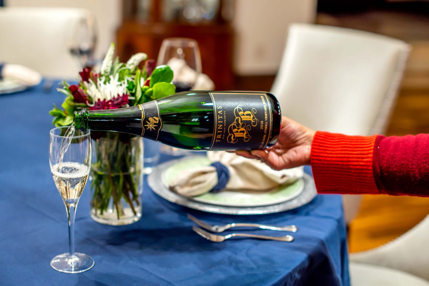 Trinitas Busch Bubbles Blanc de Noir. Italian Food and Wine Pairing. Trinitas Cellars. Italian Dinner Party. 