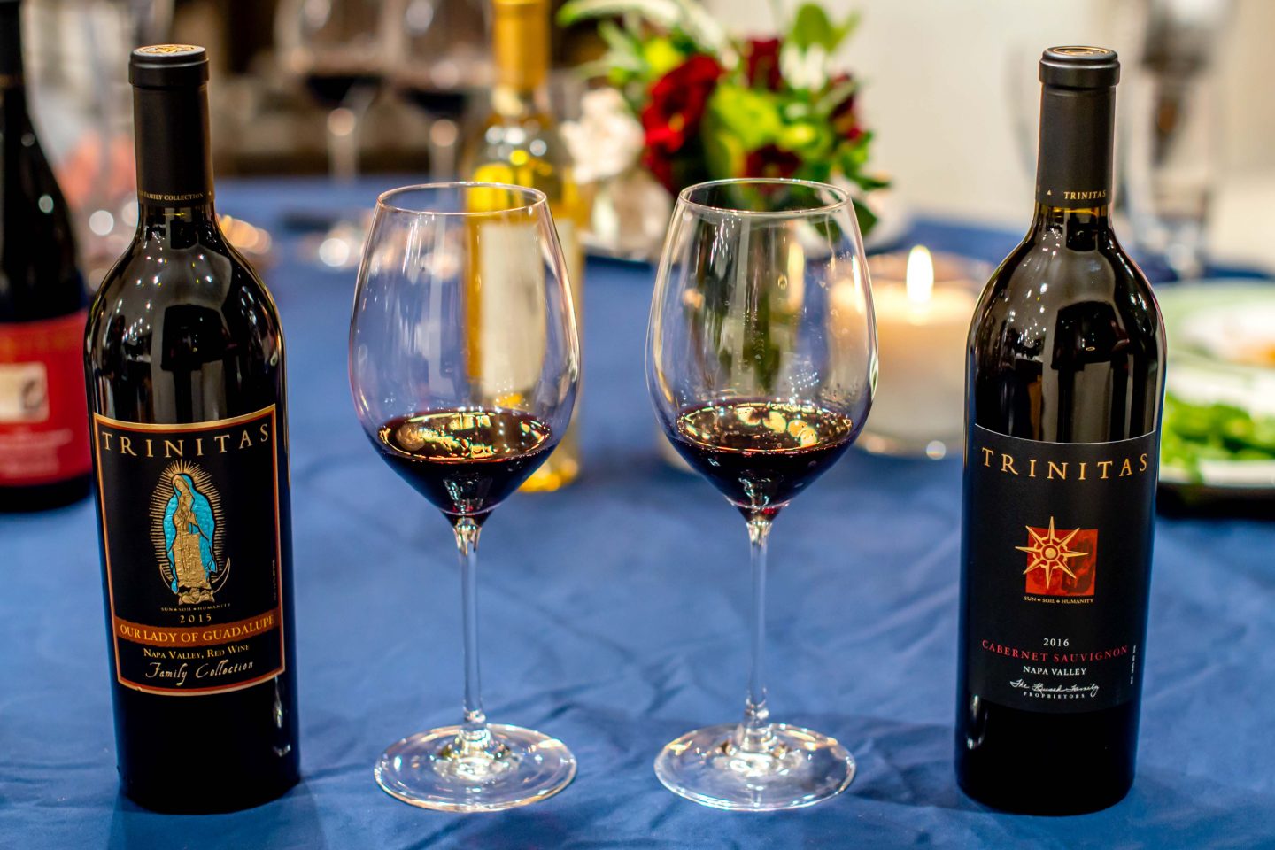 Trinitas Our Lady of Guadalupe and Cabernet Sauvignon. Italian Food and Wine Pairing. Trinitas Cellars. Italian Dinner Party. 