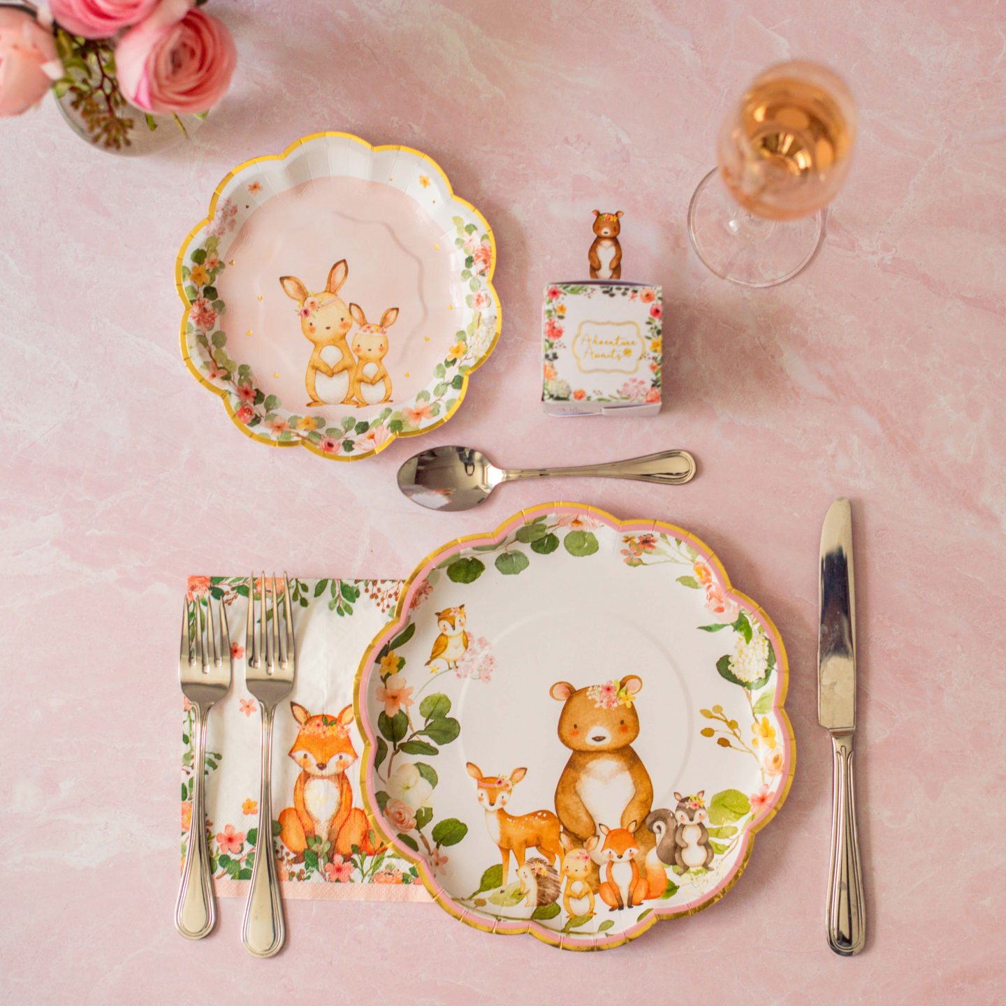 The Best Pink Baby Shower Ideas 2022: Kate Aspen Woodland Kate Aspen - Pink Woodland - Favor Box, Plates and Napkin. Best Pink Baby Shower Ideas. Kate Aspen Pink Woodland.
