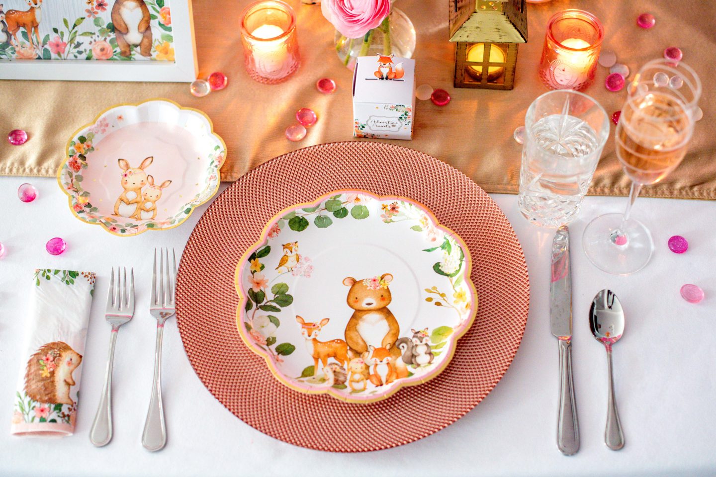 The Best Pink Baby Shower Ideas 2022: Kate Aspen Woodland Kate Aspen - Pink Woodland Collection - Plates, Napkin, Favor Box, Candle. Best Pink Baby Shower Ideas. Kate Aspen Pink Woodland.