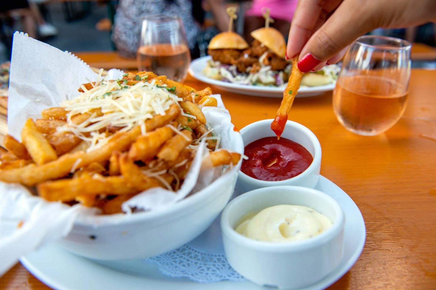 Watermark. Watermark Beach Rosé All Day Review. Rosé. Watermark Truffle Fries. Watermark Sliders. 