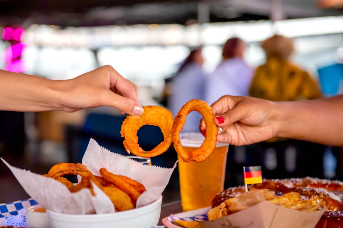 Best Oktoberfest NYC Party. Watermark Oktoberfest. Where to celebrate Oktoberfest in NYC? Watermark Beer Battered Onion Rings. 