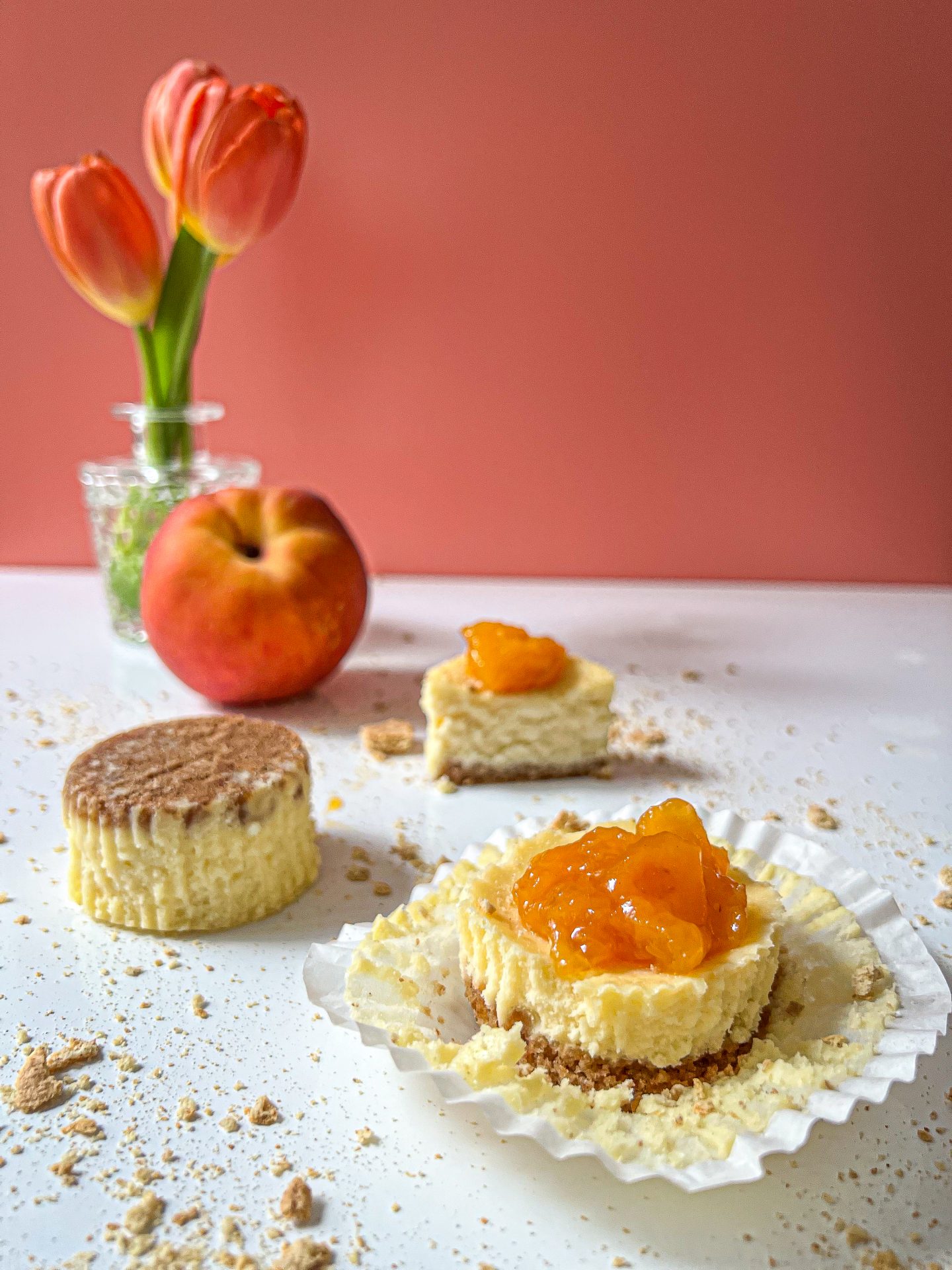 An Easy Mini Peach Cheesecake Recipe in 2022 Mini Peach Cheesecake Recipe. Peach Cheesecake. Mini Cheesecake Recipe. Peach Recipes.