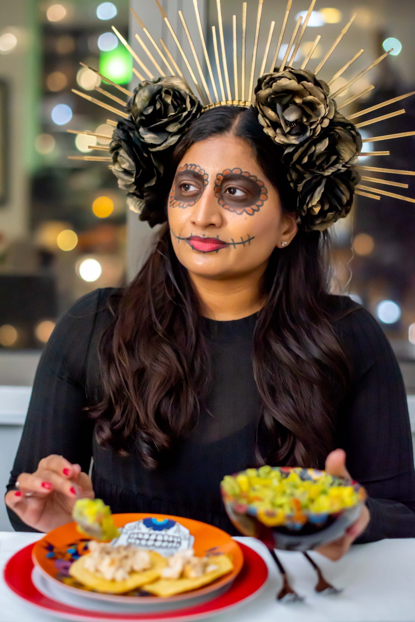 Gorgeous Day of the Dead Party Ideas in 2022 Day of the Dead makeup. Day of the Dead Party Ideas. Williams Sonoma Day of the Dead Collection.