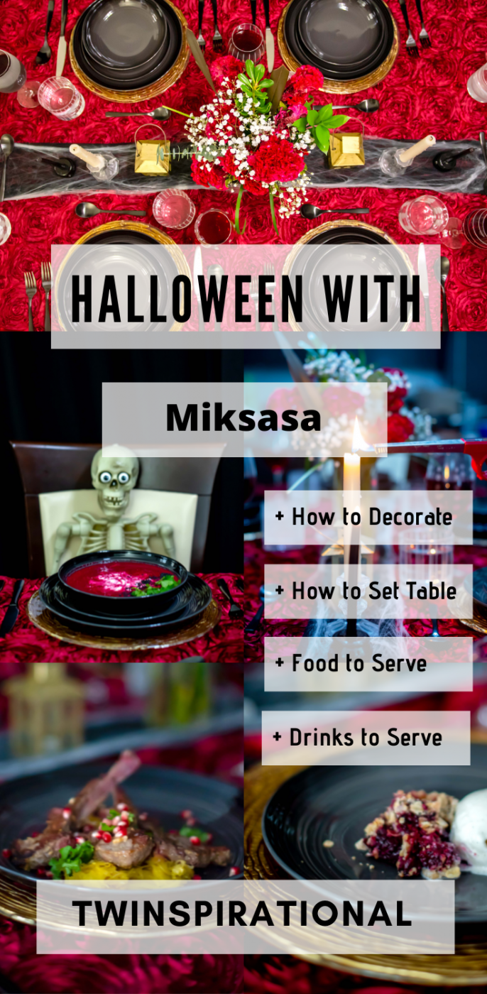 Easy Halloween Dinner Ideas for Adults with Mikasa in 2022 Halloween Dinner Ideas for Adults. Mikasa Halloween. Burgundy and Black Halloween. Mikasa Swirl Black with Graphite Ombre Coupe set, Mikasa Delano Gunmetal flatware, Mikasa Cheers Wine Glasses and Mikasa Cheers Old Fashioned Glasses. Burgundy and Black Halloween.