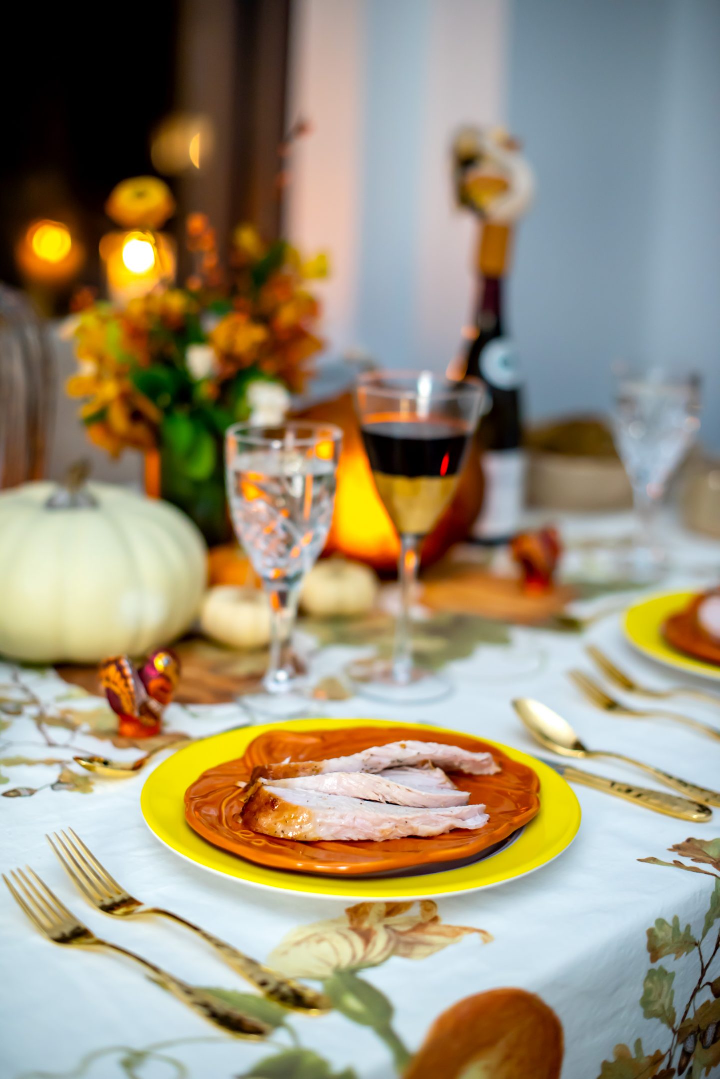 Best Thanksgiving for 2. Thanksgiving Tablescape. Thanksgiving Table Decor. Turkey. 