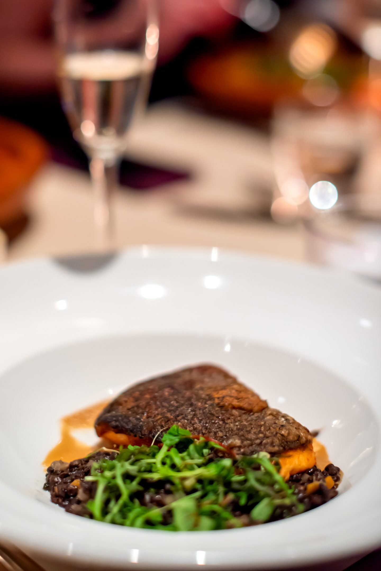 Group Dinner at Claudette NYC. Pan Roasted Salmon.