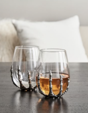 Pottery Barn Skeleton Wine Glasses