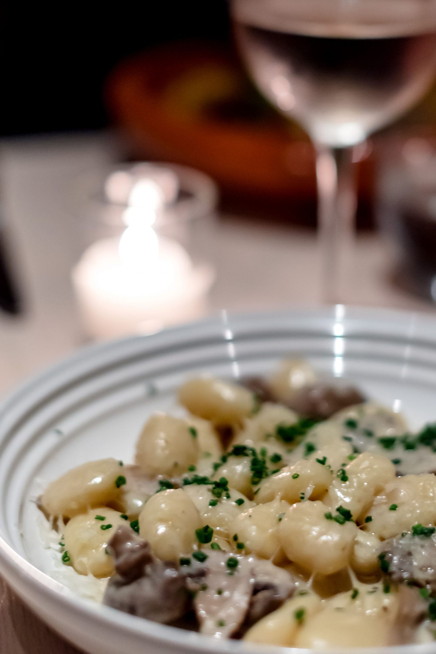 Group Dinner at Claudette NYC. Mushroom Gnocchi. 