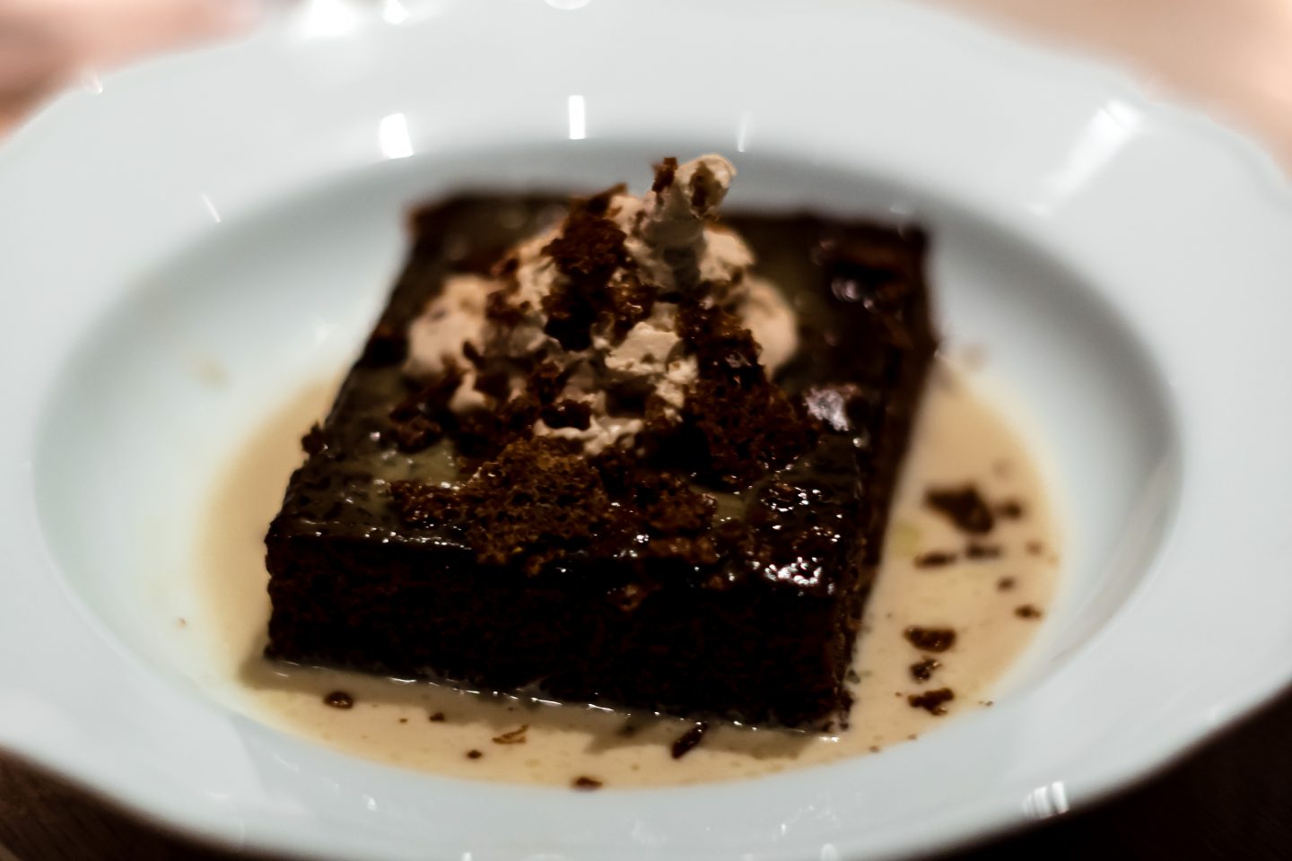 Group Dinner at Claudette NYC. Chocolate Cake. 