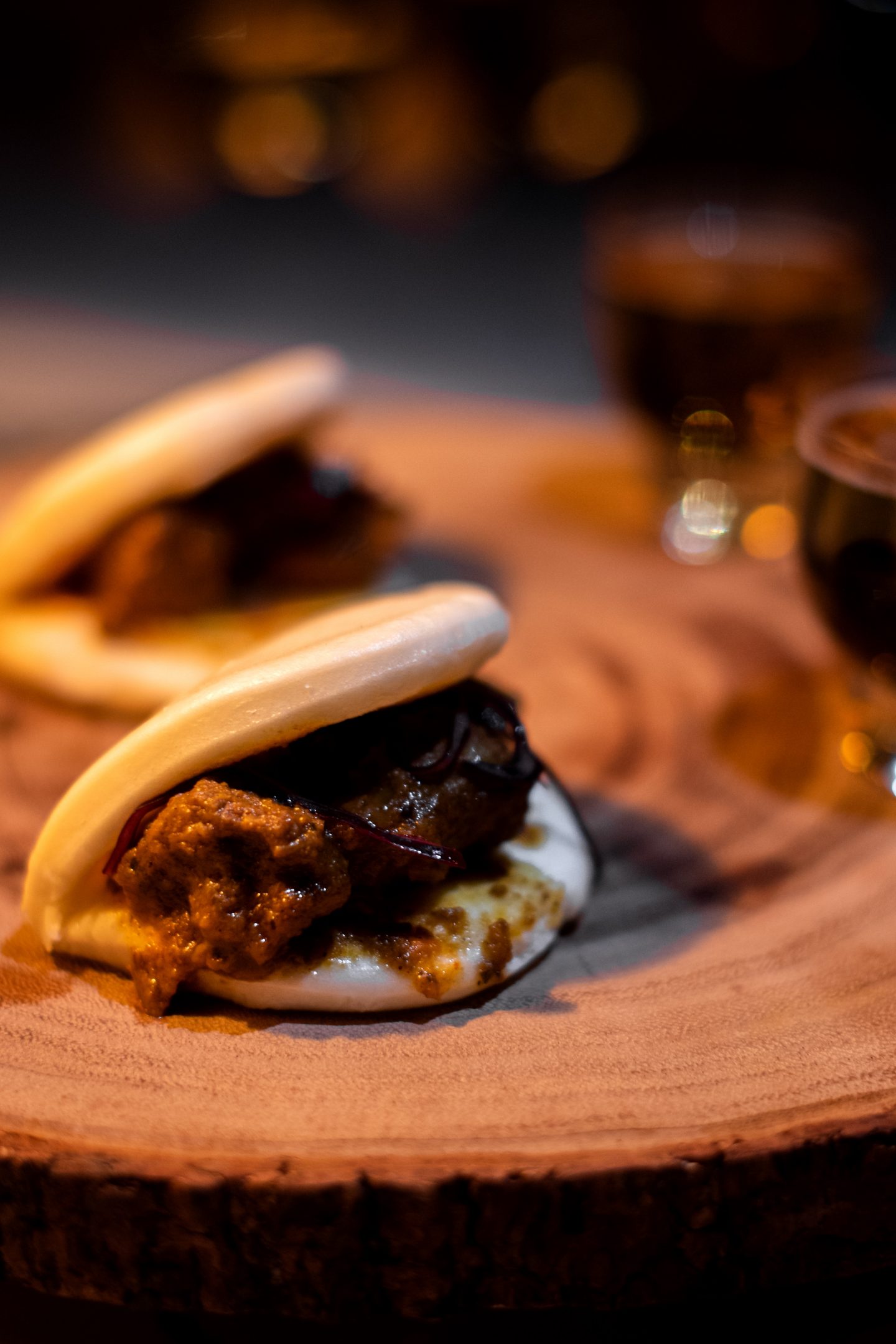 Indian restaurant in Tribeca. Goa New York. Steamed Lamb Leg Bao.
