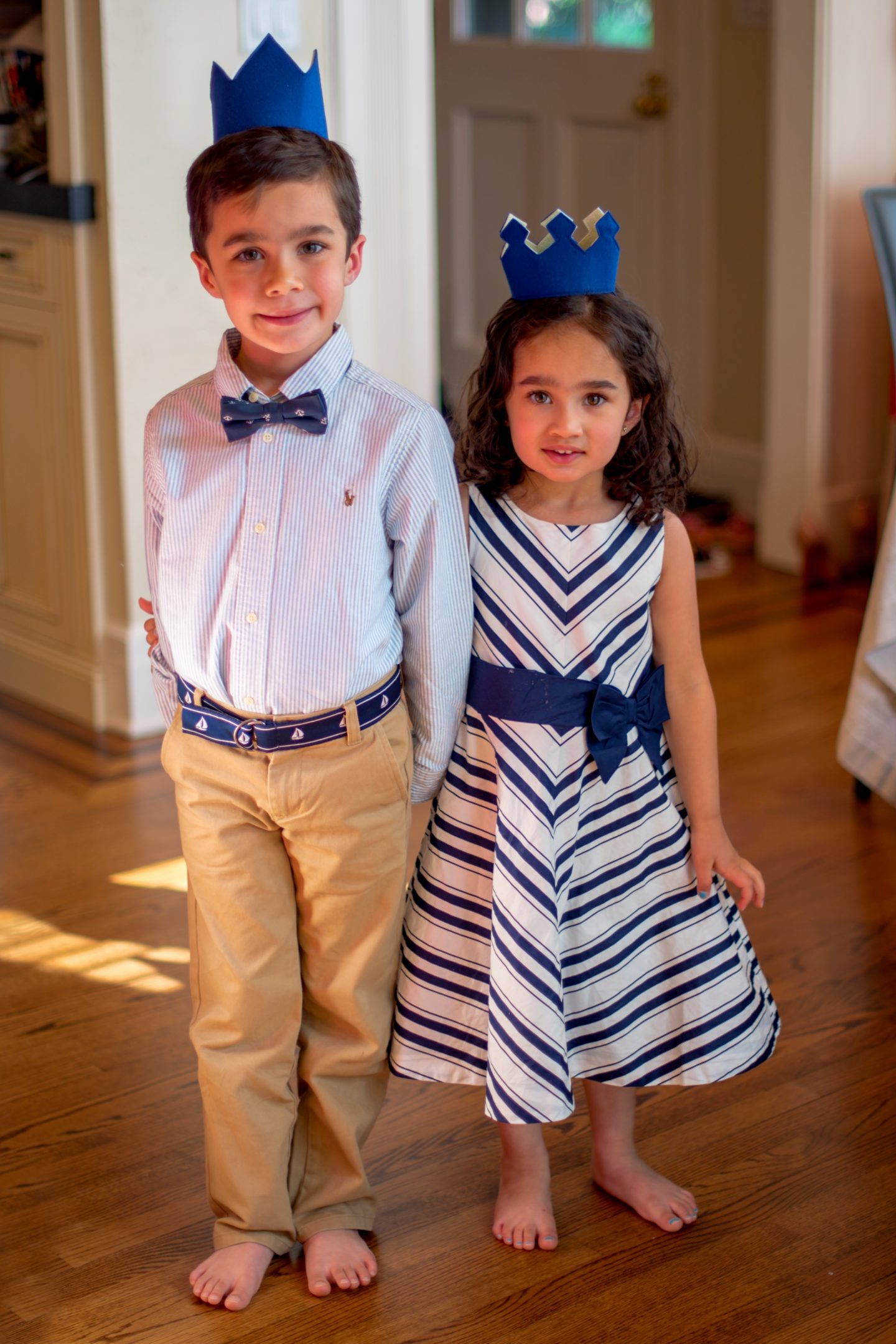 Best Mother's Day Ideas. Brother and sister wearing handmade crowns. 