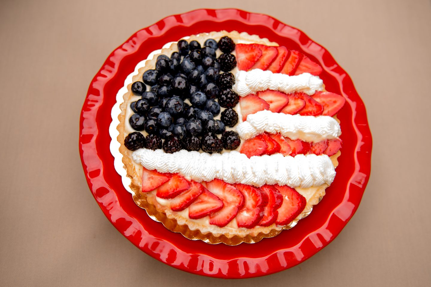 Memorial Day Dessert Ideas Featuring Red, White, and Blue.Dessert Ideas for Memorial Day. American flag berry tart. 