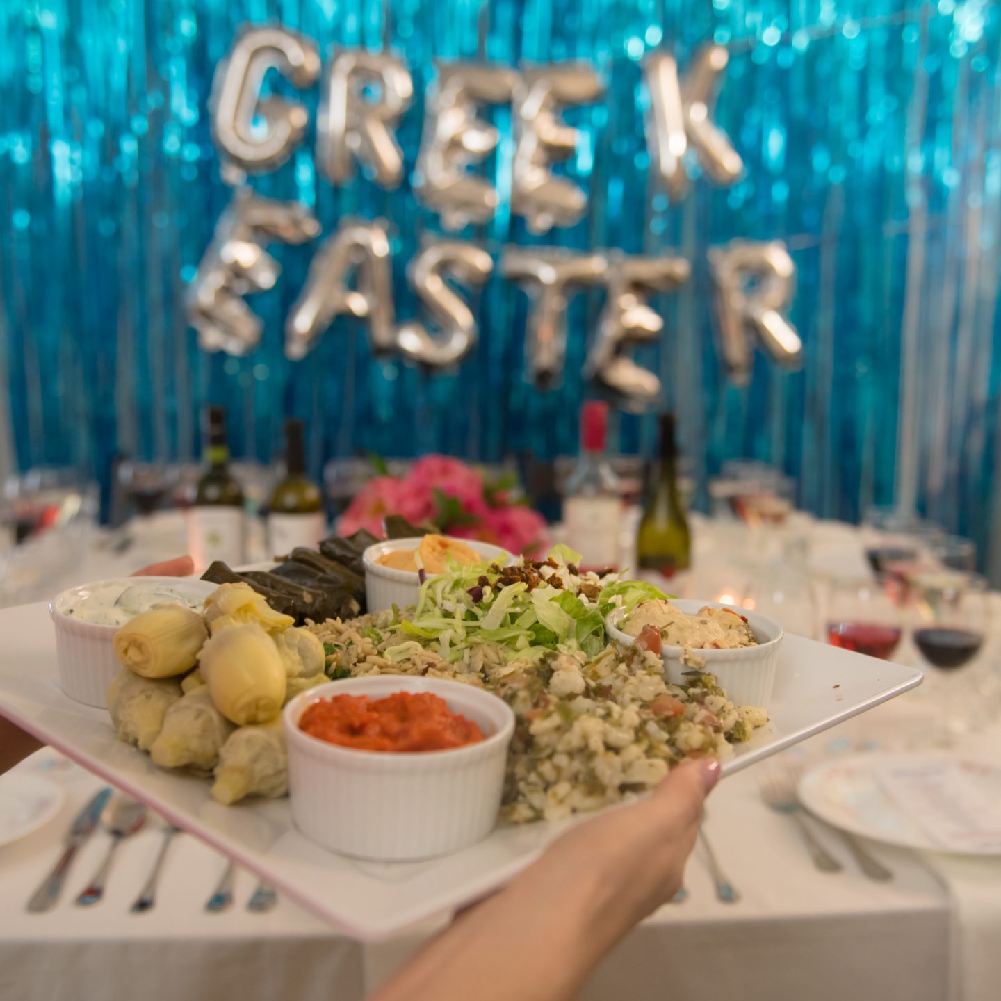 The Ultimate Guide to Easter for Greek Orthodox: 5 Ideas and Inspiration Easter for Greek Orthodox. Greek Easter dinner party. Greek Easter tablescape. Greek wine tasting. Mezze platter.