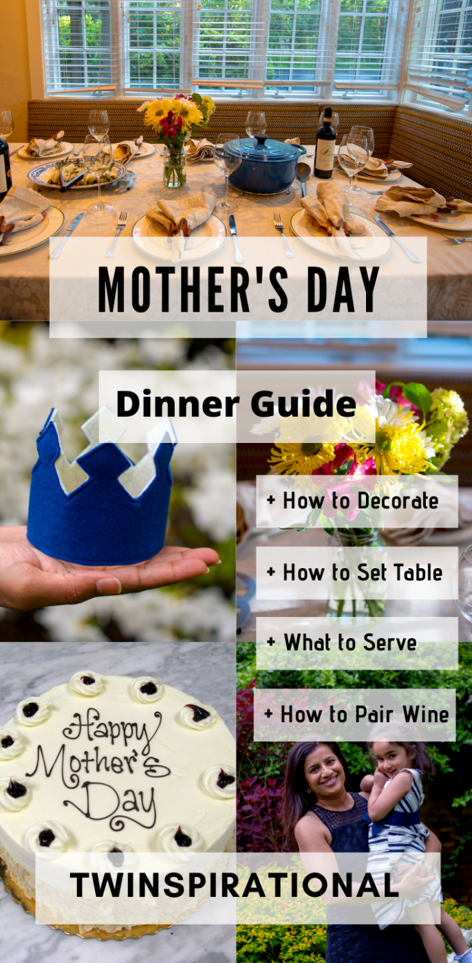 Best Mother's Day Ideas. Mother and Daughter wearing dresses. Mother's Day tablescape. Mother's Day flowers. Mother's Day crowns. Mother's Day cake.