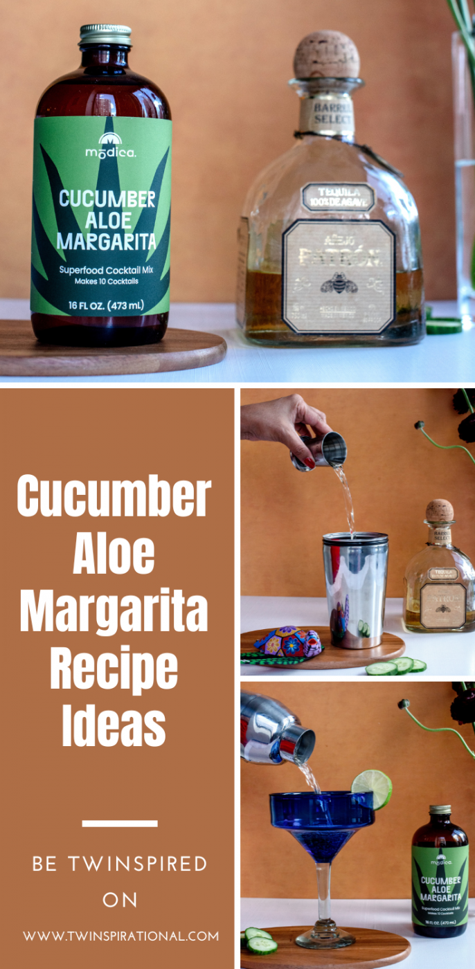 Modica Cucumber Aloe Margarita. Patron Tequila. Margarita glasses. 