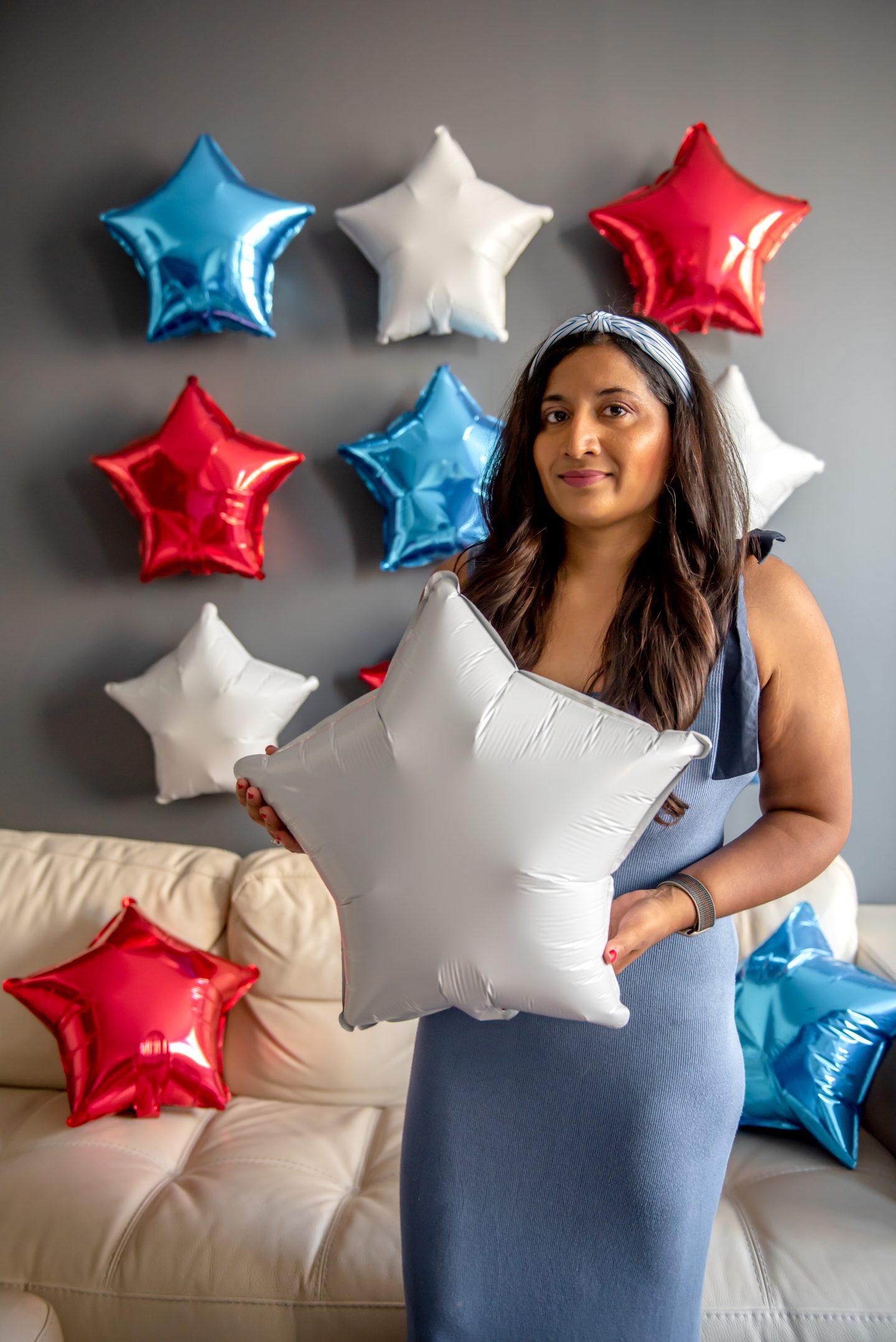 Best July 4th Decor Ideas: How to Celebrate Independence Day in Style July 4th Decor Ideas. Red, white and blue cheese star balloons.