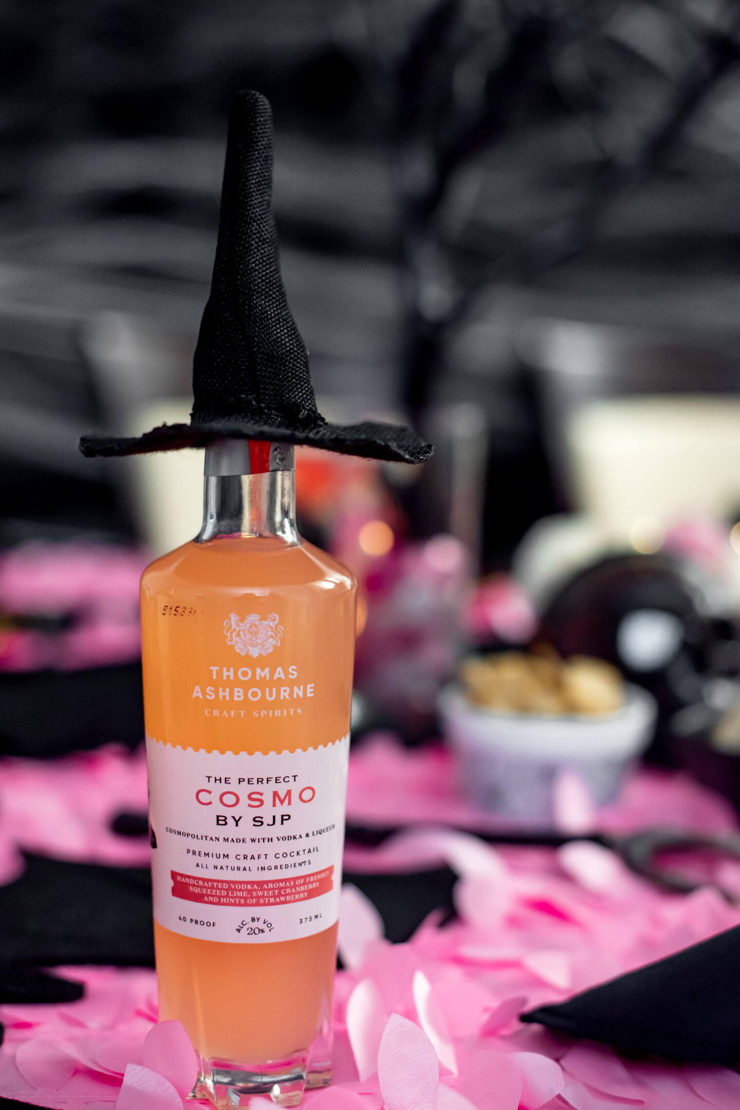 Pinkoween. Barbie Halloween. Pink Halloween. Pink and Black Tablescape. The Perfect Cosmo by SJP. 
