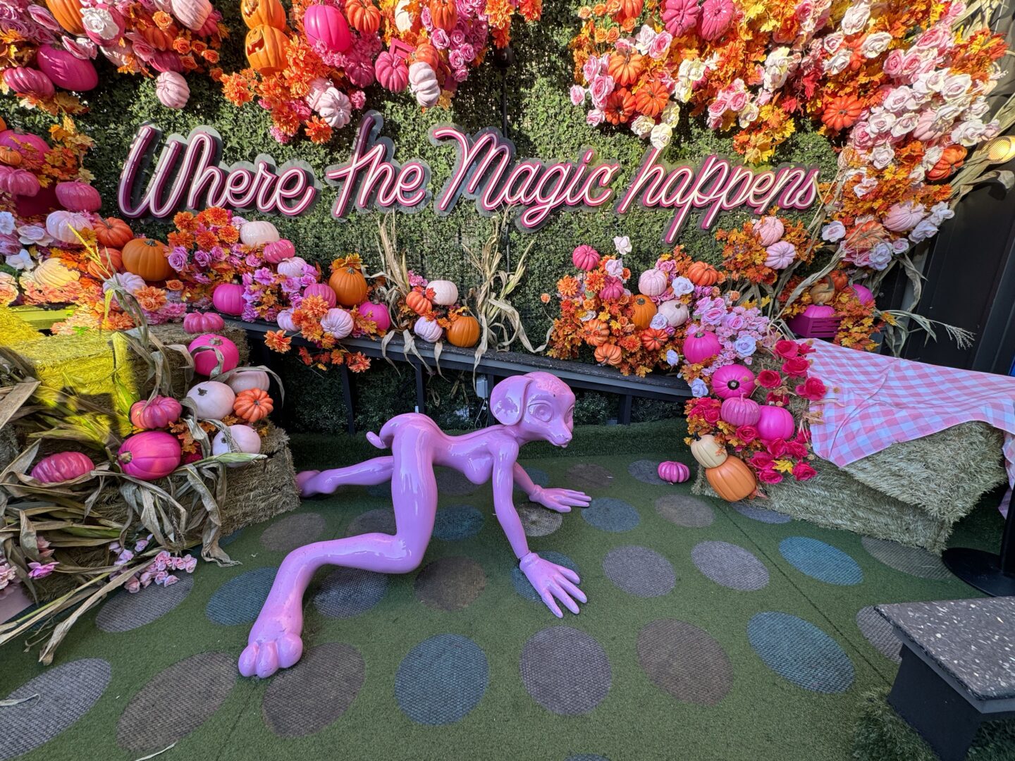 Halloween in NYC. Magic Hour Rooftop. The Pink Pumpkin Patch. 