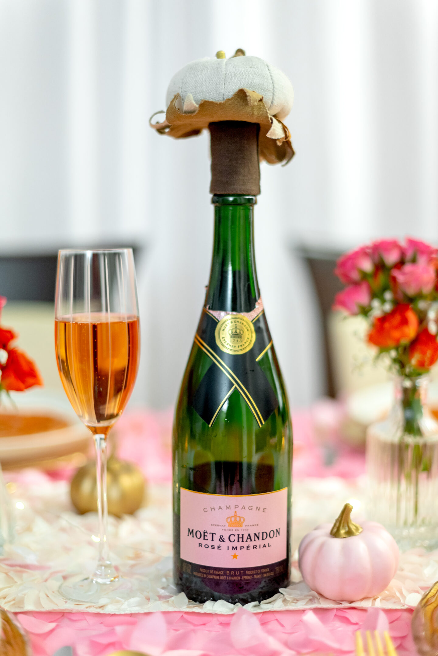 Strutting into Girlsgiving: 7 Beautiful Pink Turkey Trot Ideas Girlsgiving. Pink Friendsgiving. Pink Thanksgiving. Barbie Thanksgiving. Thanksgiving Tablescape. Orange and Pink Tablescape. Moet Rose Champagne.