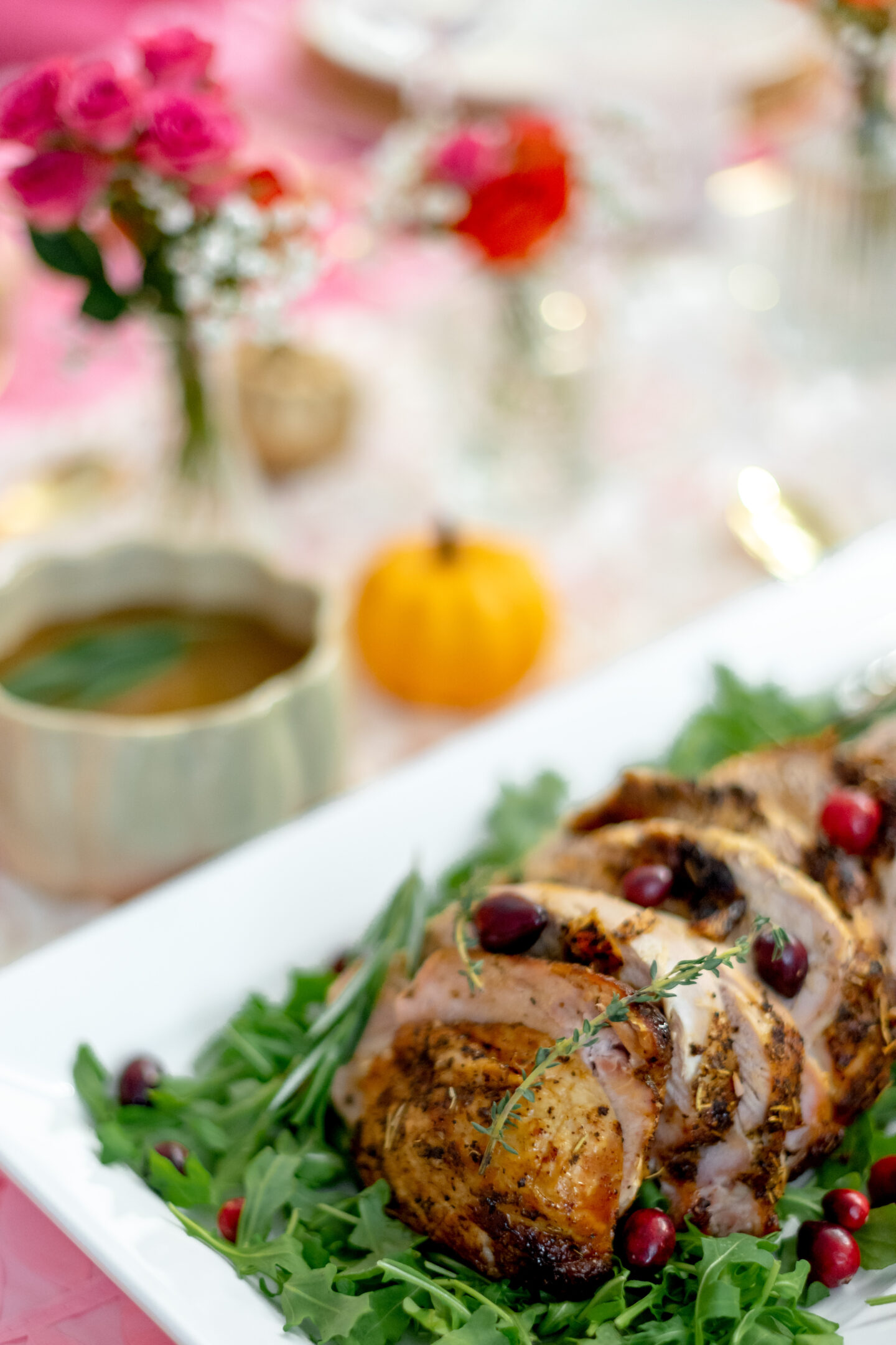 Strutting into Girlsgiving: 7 Beautiful Pink Turkey Trot Ideas Girlsgiving. Pink Friendsgiving. Pink Thanksgiving. Barbie Thanksgiving. Thanksgiving Tablescape. Orange and Pink Tablescape. Turkey.