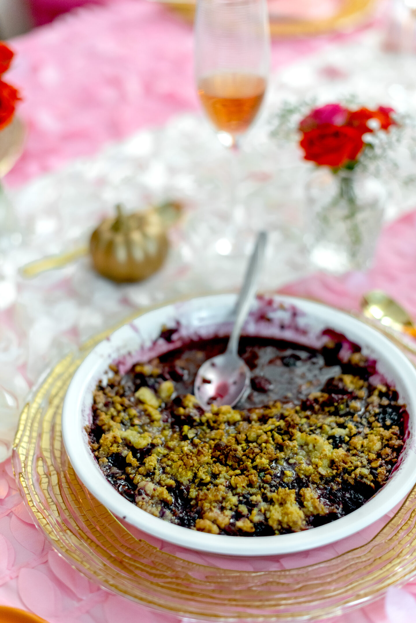 Strutting into Girlsgiving: 7 Beautiful Pink Turkey Trot Ideas Girlsgiving. Pink Friendsgiving. Pink Thanksgiving. Barbie Thanksgiving. Thanksgiving Tablescape. Orange and Pink Tablescape. Berry Crumble.