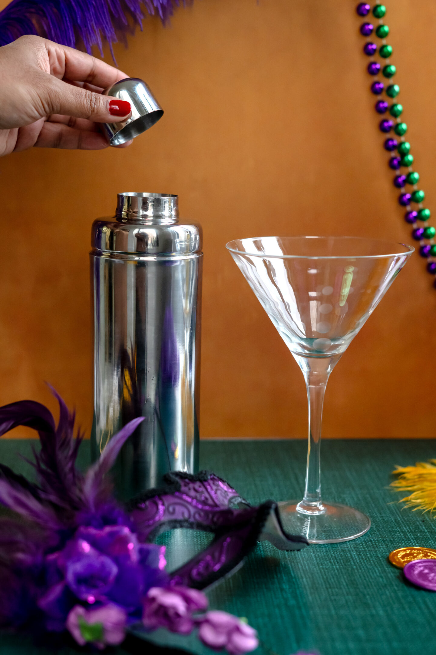 Crafting the Most Delicious 5 Ingredient Empress Gin Martini for Mardi Gras Empress Gin Martini. Mardi Gras Cocktail. Purple Cocktail.