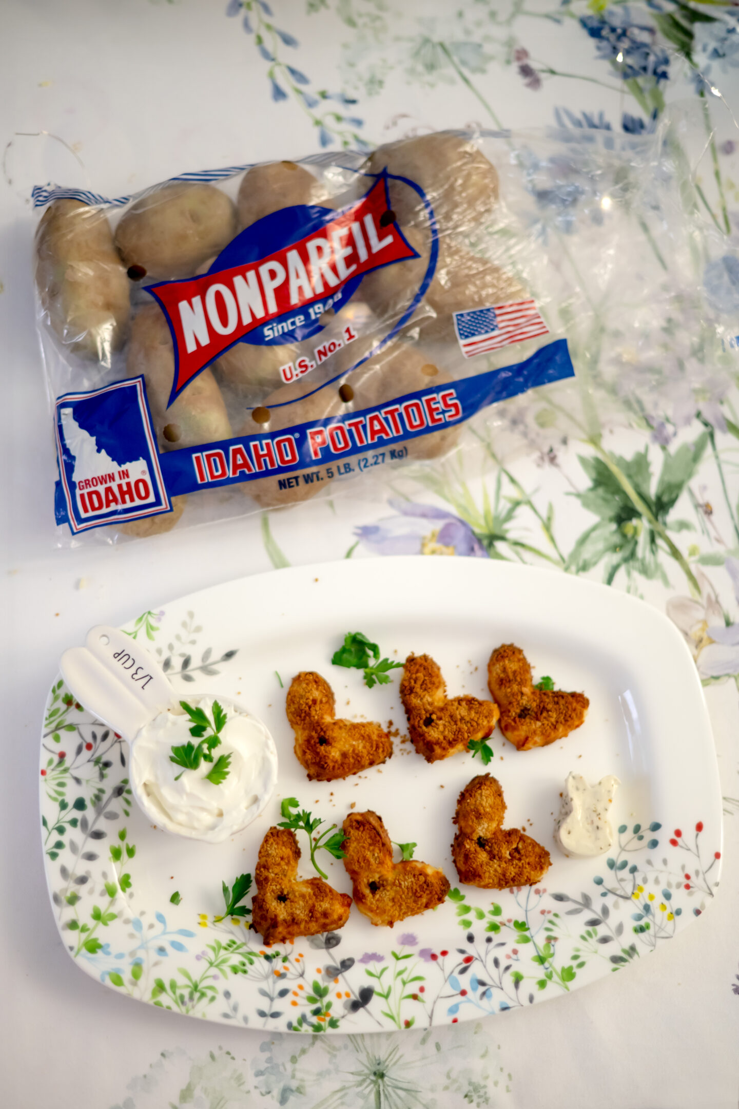 Bunny Potato Croquettes. Adorable Easter Food Ideas. Bunny Foods.
