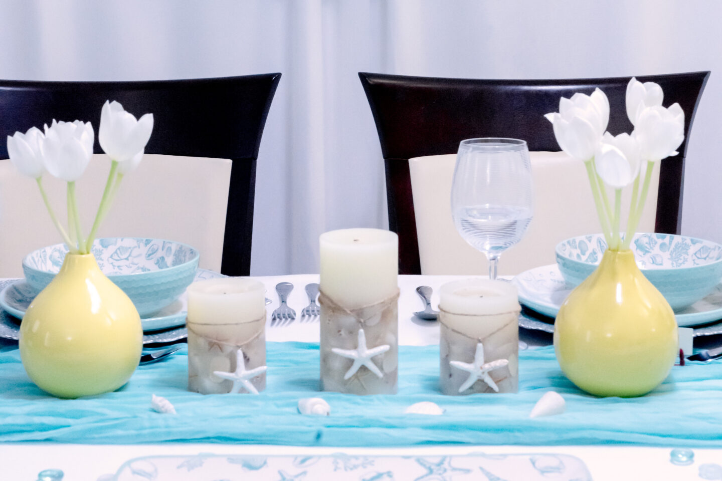 Nautical Theme Party Ideas. Pfaltzgraff Venice Collection. Nautical Tablescape.