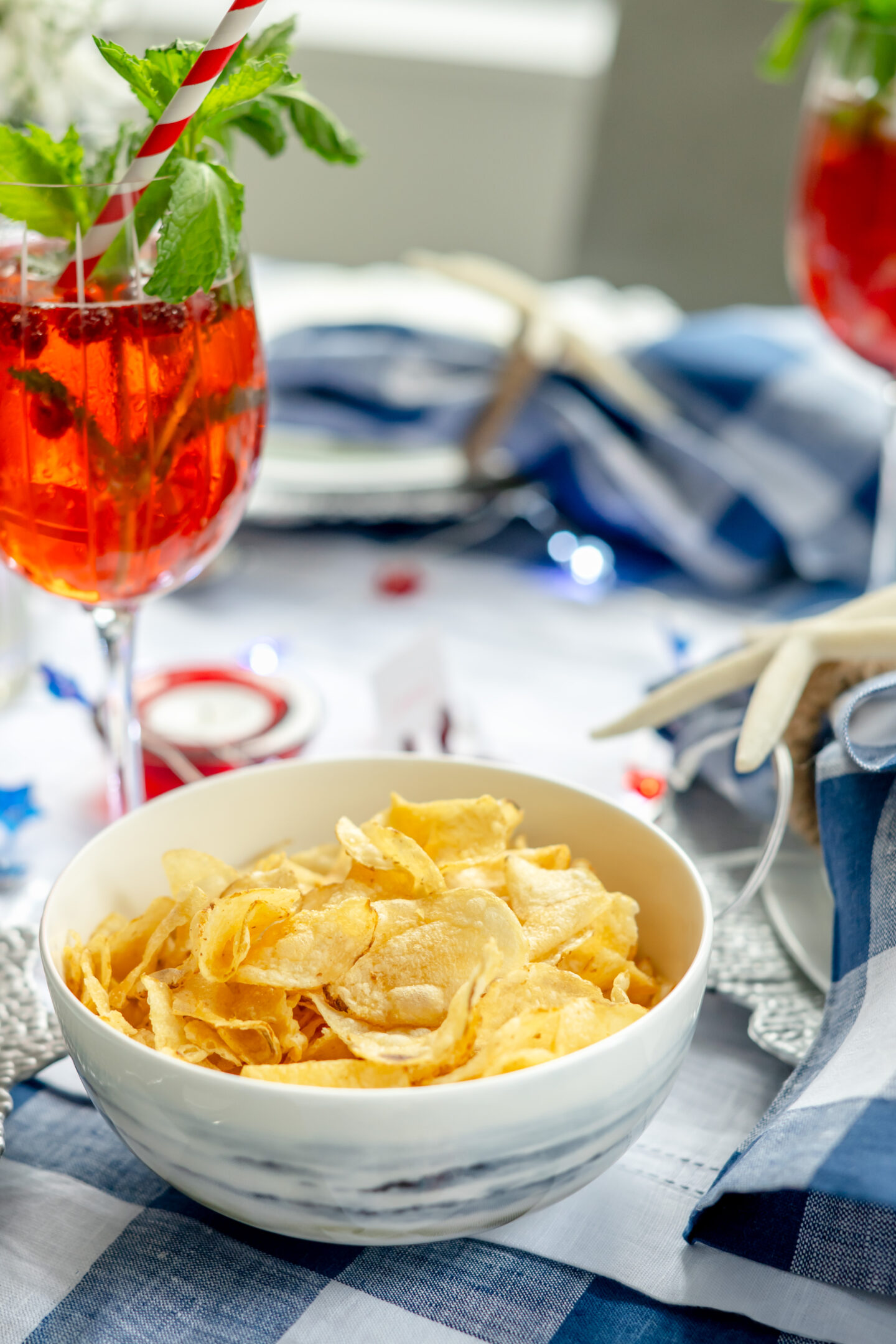 10 Gorgeous Nautical Theme Party Decor Ideas That Will Float Your Boat Nautical Theme Party Decor Ideas. Nautical Tablescape. Mikasa Seaside. Solino Home Buffalo Check Linens. Cape Cod Chips.