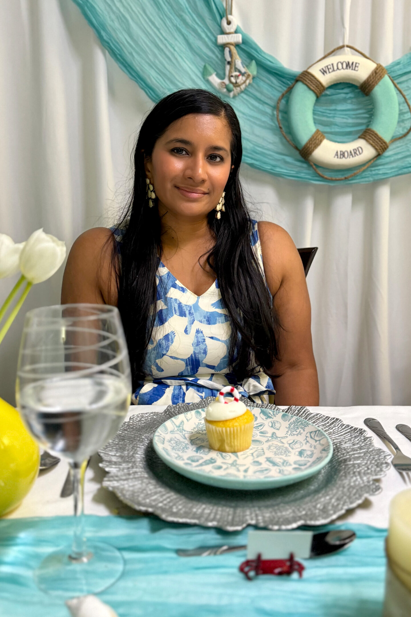 Nautical Theme Party Ideas. Pfaltzgraff Venice Collection. Nautical Tablescape.