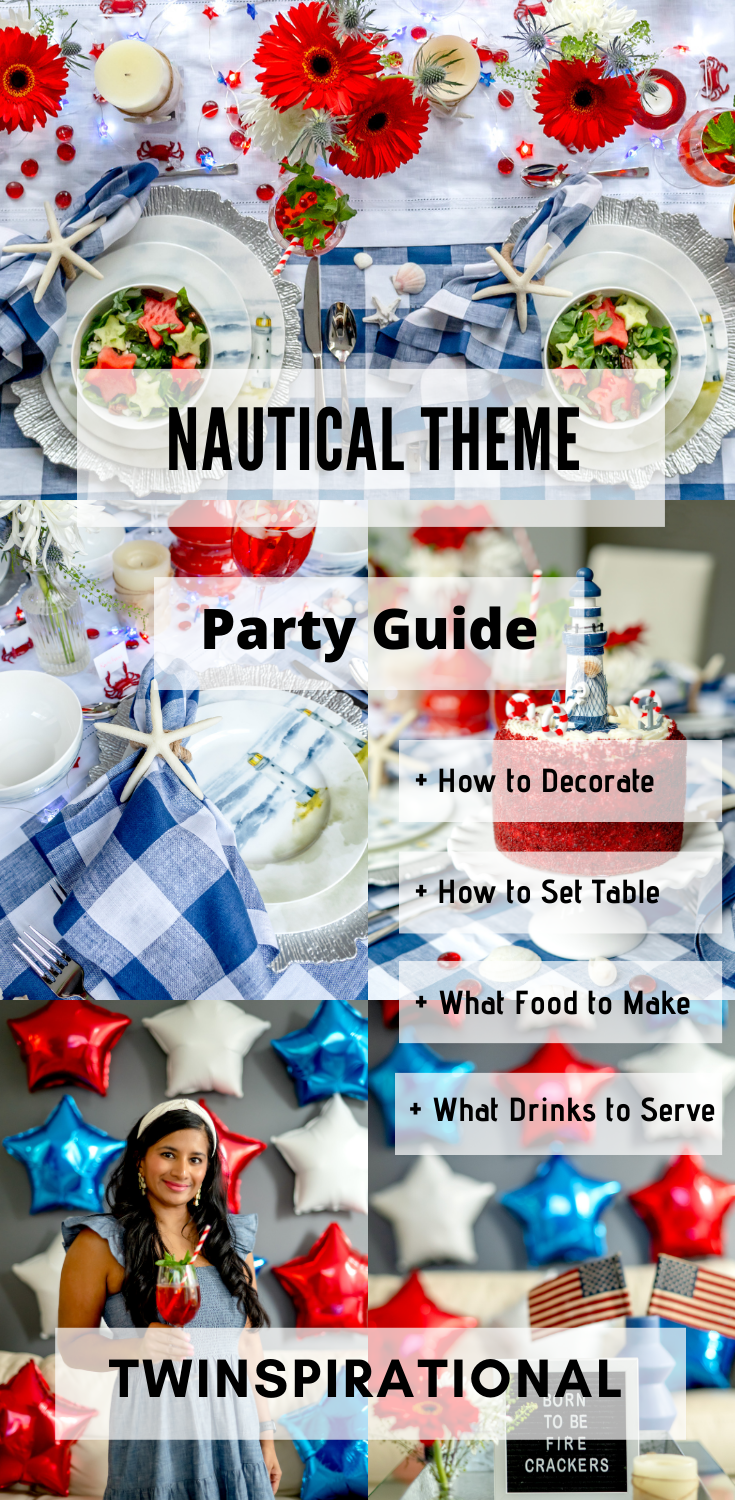 10 Gorgeous Nautical Theme Party Decor Ideas That Will Float Your Boat Nautical Theme Party Decor Ideas. Nautical Tablescape. Mikasa Seaside. Solino Home Buffalo Check Linens. Lighthouse Cake. Nautical Cake.