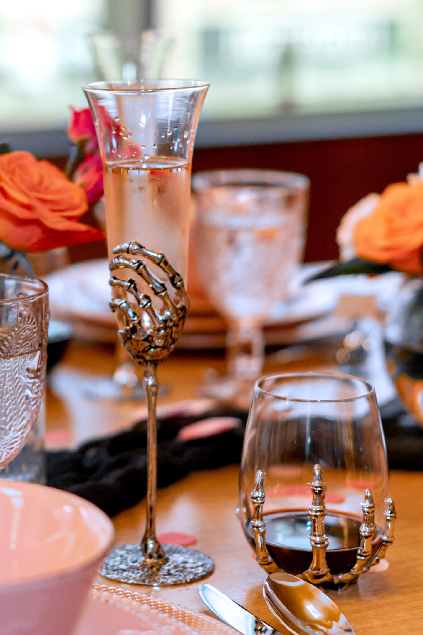 15 Stunning Summerween Party Ideas to Unleash the Spooky Summer Vibes Summerween Party Ideas. Pottery Barn Skeleton Glasses.
