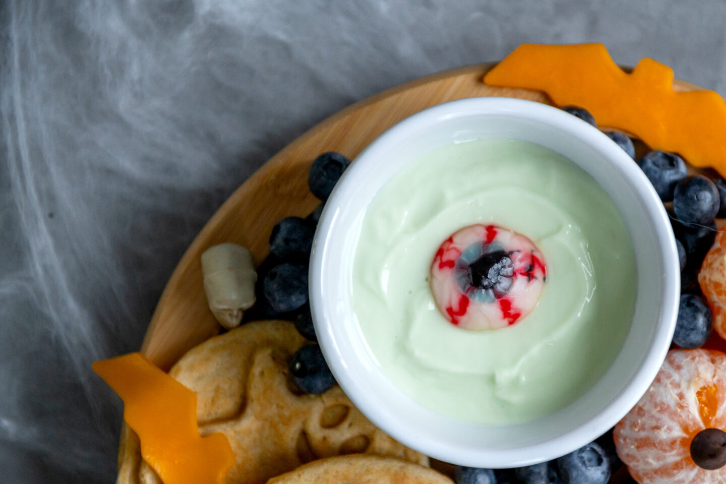 Halloween Charcuterie Board Ideas: Eyeball Yogurt 