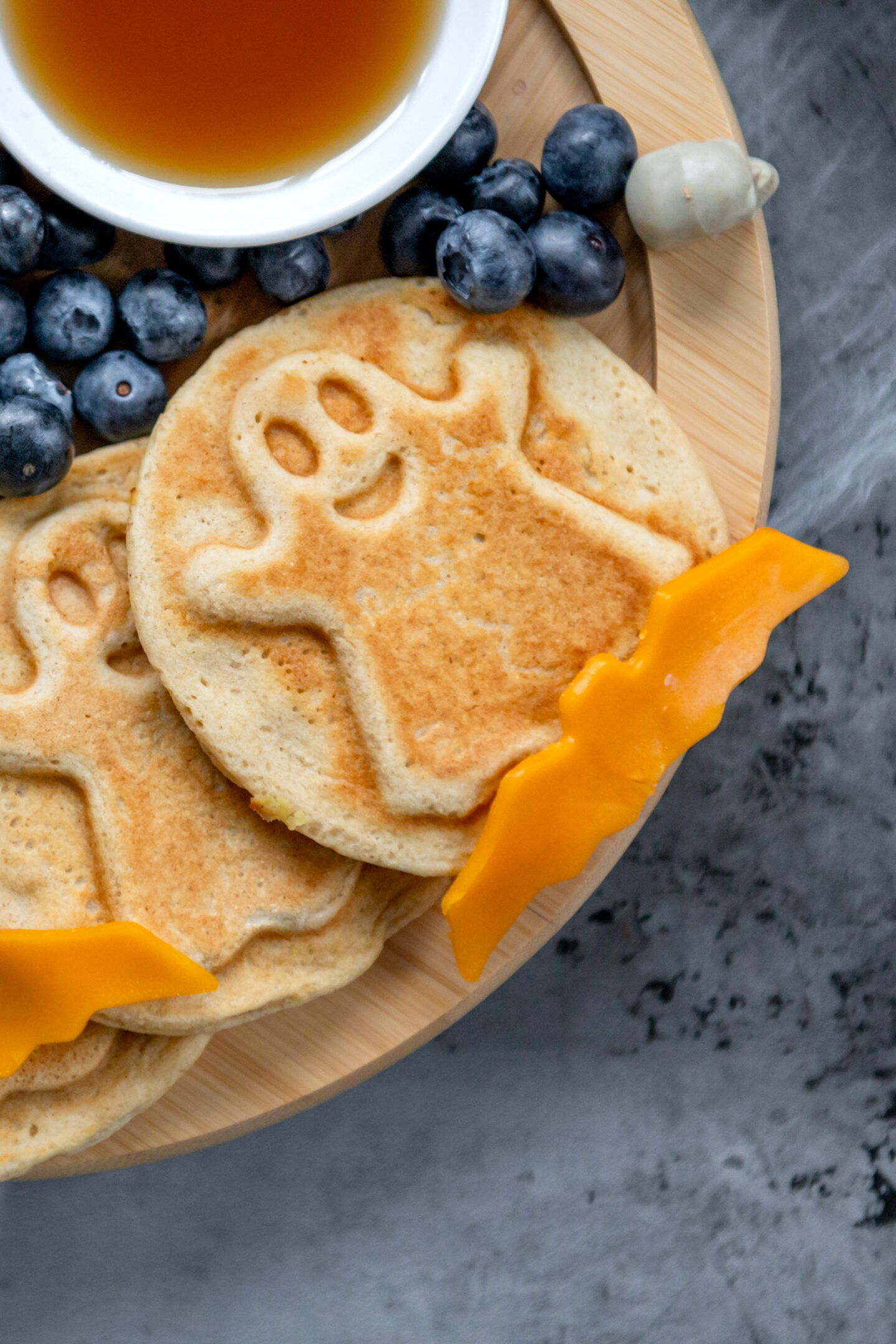 Halloween Charcuterie Board Ideas: Ghost Waffles and Cheddar Cheese Bats