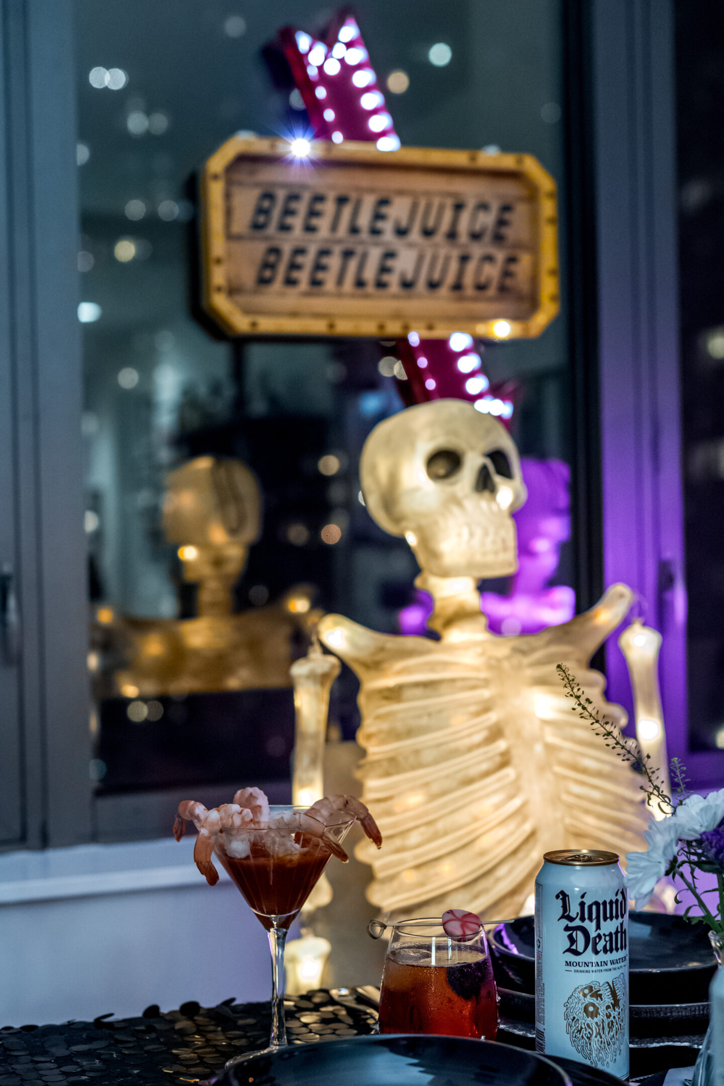 Beetlejuice Party Decorations. Beetlejuice Tablescape. 