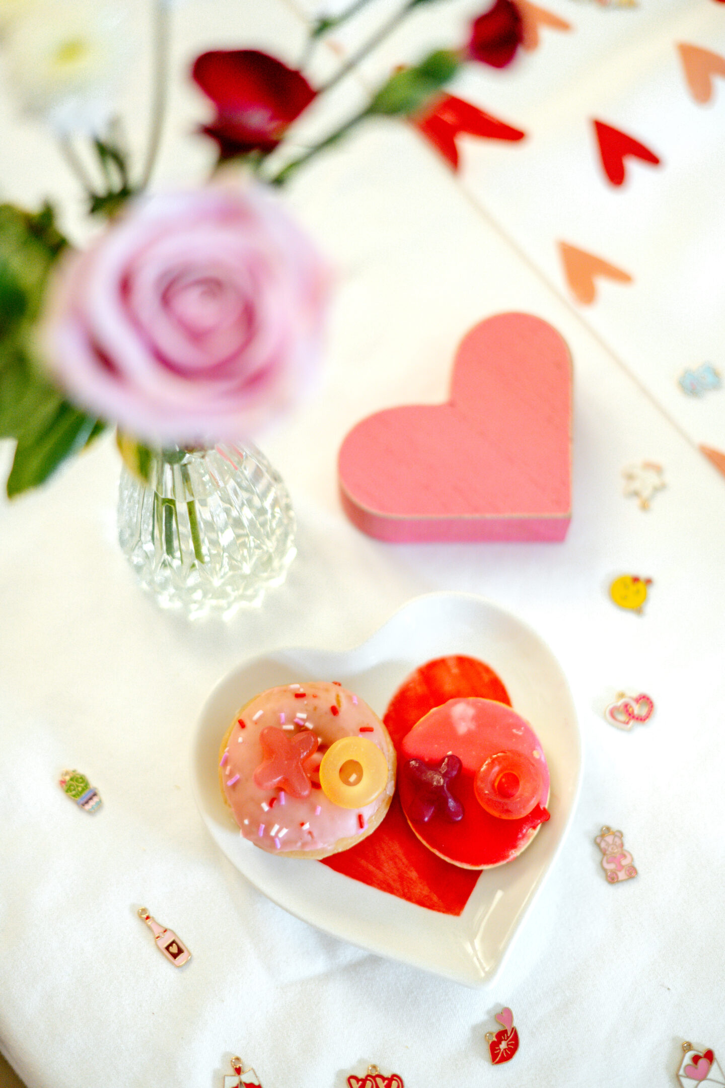 Valentine's Day Activities. Dips and Chicks. Valentine's Day tablescape. Valentine's Day party. Galentine's Day party. Galentine's Day dessert board. 