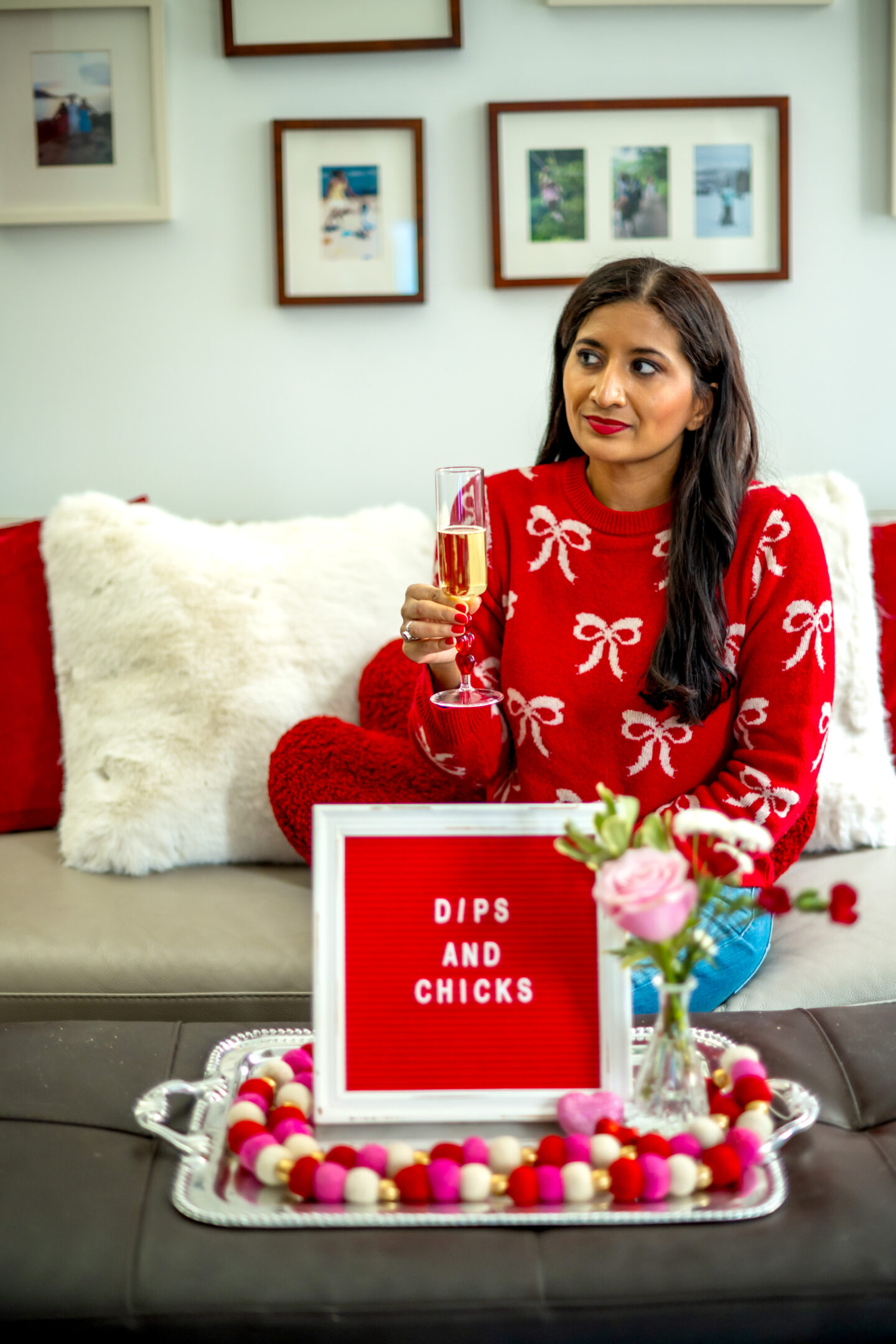 Valentine's Day Activities. Dips and Chicks. Valentine's Day tablescape. Valentine's Day party. Galentine's Day party. 