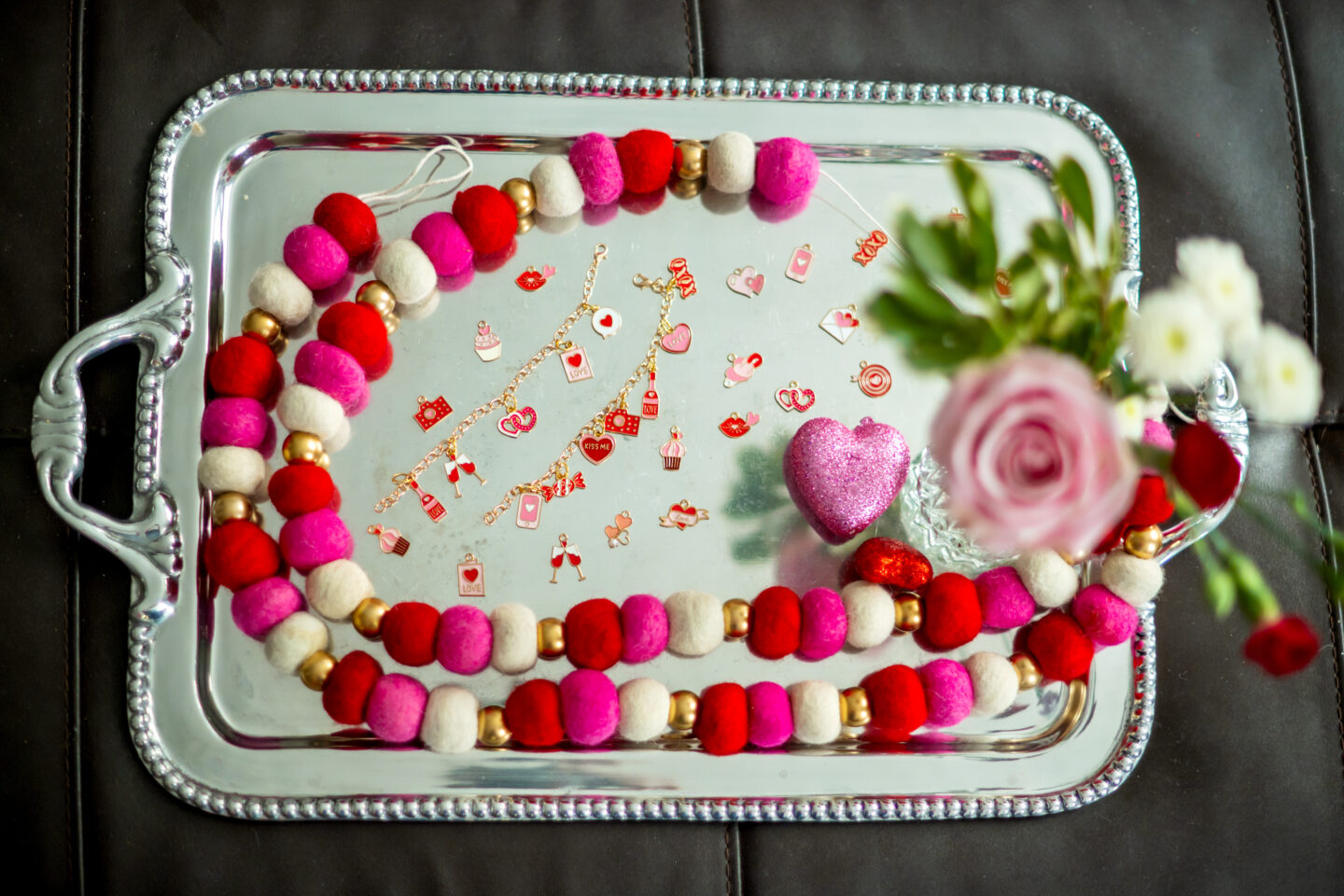 Valentine's Day Activities. Dips and Chicks. Valentine's Day party. Galentine's Day party. Charm Bracelets.